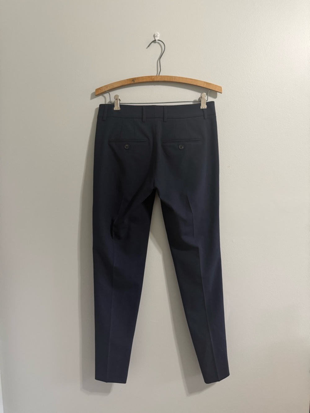 Vince Wool Blend Tapered Trousers | Navy Blue - Picture 4 of 7